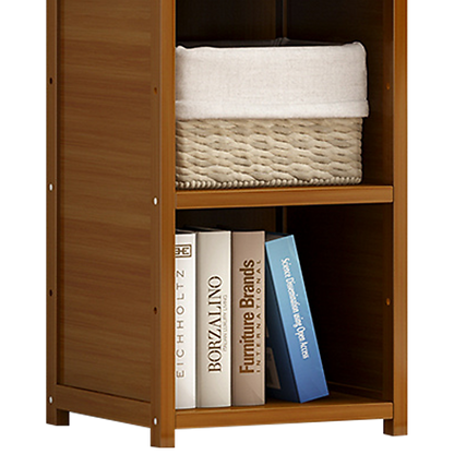 Bamboo 4-Shelf Bookcase â Adjustable Display Storage Rack Stand for Living Room, Bedroom, Office or Home Organisation.