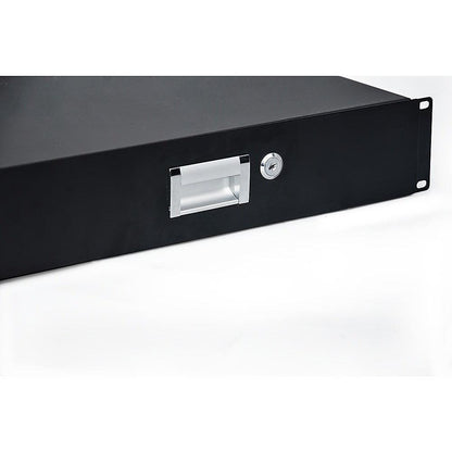 19" Rack Mount 2U Locking Drawer Pro Audio DJ Server Rack Lock Storage Cabinet.