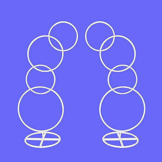 2pcs Round Wedding Arch Backdrop Rings Loops Flower Balloon Lawn Row Stand.