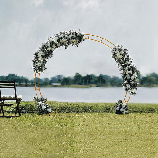 260cm Gold Metal Wedding Arch Round Balloon Birthday Party.