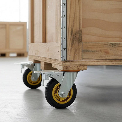 Castor Wheels 4 x 6" 150mm Swivel Silent Caster 2 Brakes 800KG.