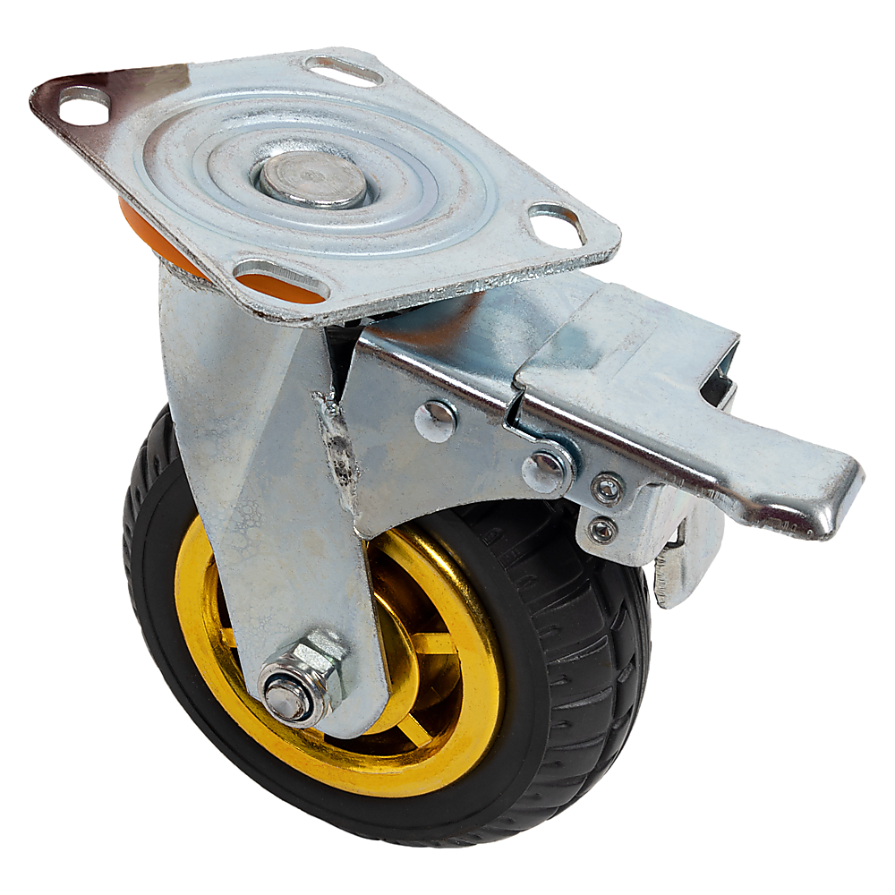 Castor Wheels 4 x 6" 150mm Swivel Silent Caster 2 Brakes 800KG.