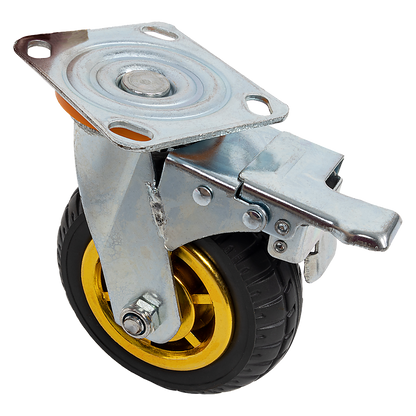Castor Wheels 4 x 6" 150mm Swivel Silent Caster 2 Brakes 800KG.