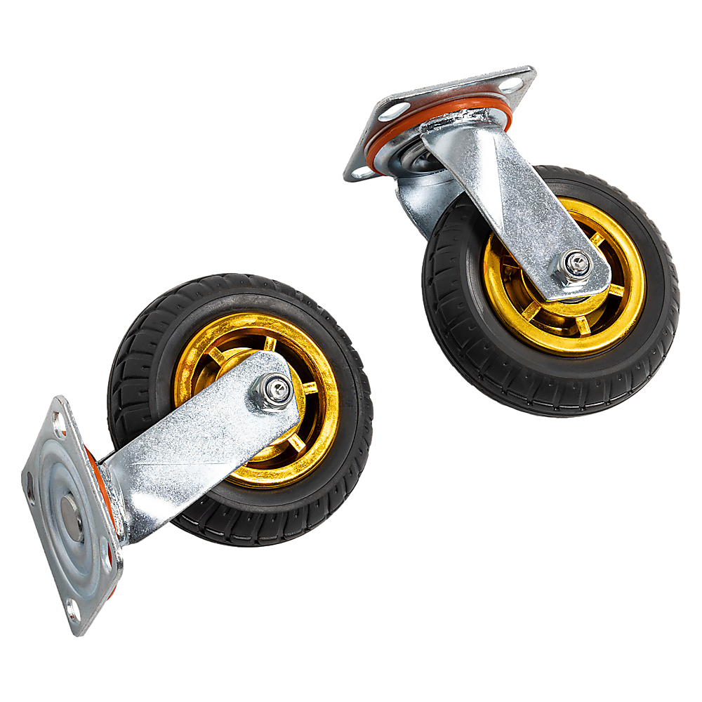 Castor Wheels 4 x 6" 150mm Swivel Silent Caster 2 Brakes 800KG.