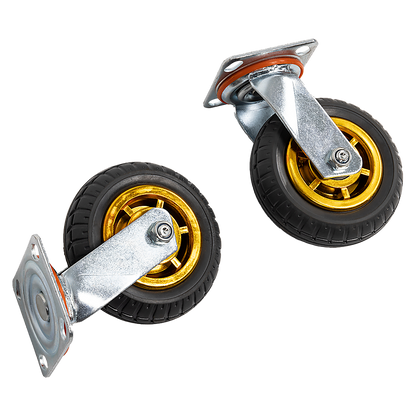 Castor Wheels 4 x 6" 150mm Swivel Silent Caster 2 Brakes 800KG.