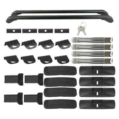 Lockable Aluminium Car Roof Rack Bars Without Rail Anti Theft Luggage Carrier.