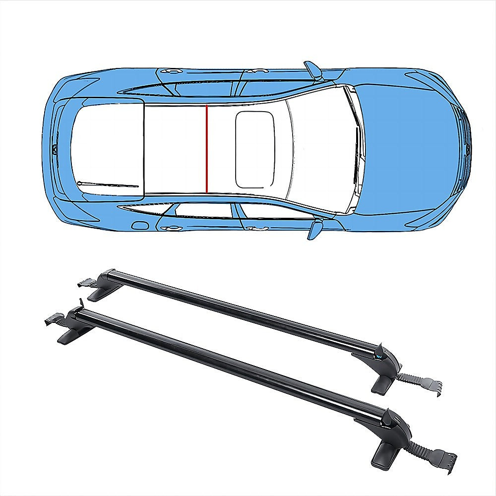 Lockable Aluminium Car Roof Rack Bars Without Rail Anti Theft Luggage Carrier.