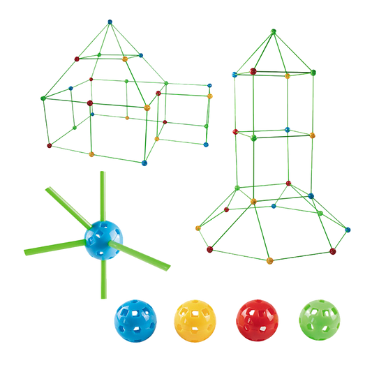 217pcs Kids Construction Fort Building Kit Castles 3D Play House Tent Toys.