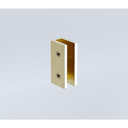 120x120cm Corner Frameless Shower Screen with Gold U-Brackets and Floor U-Bracket and SS Hinges, Square Double Pull Handle