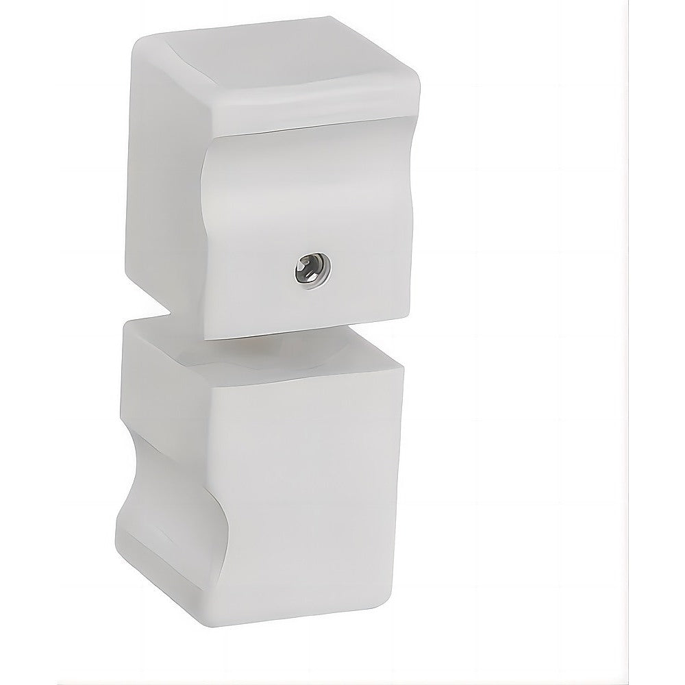 120x110cm Corner Frameless Shower Screen with White F-Brackets and Brass Hinges, Square Knob Handle