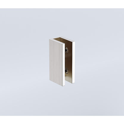 120x110cm Corner Frameless Shower Screen with Nickel U-Brackets and Floor U-Bracket and Brass Hinges, Square Knob Handle