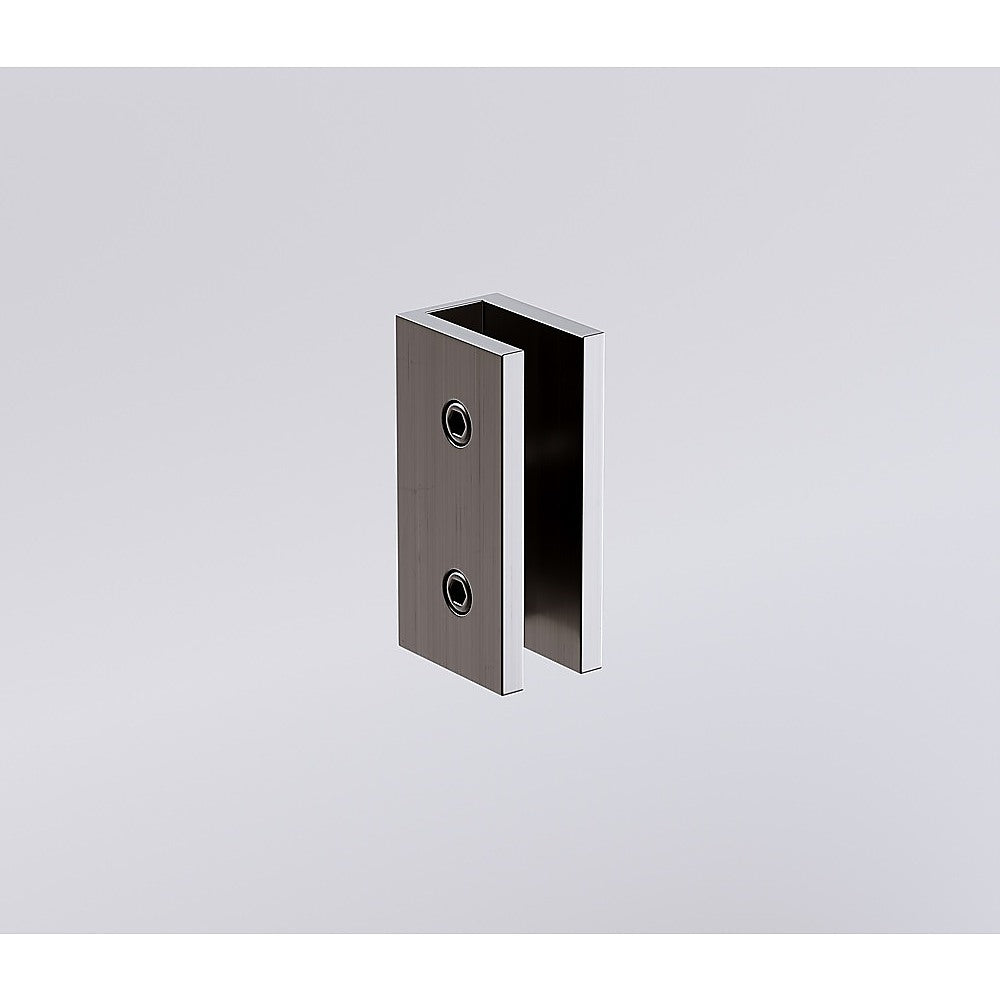 120x110cm Corner Frameless Shower Screen with Gunmetal U-Brackets and Floor U-Bracket and Brass Hinges, Square Knob Handle