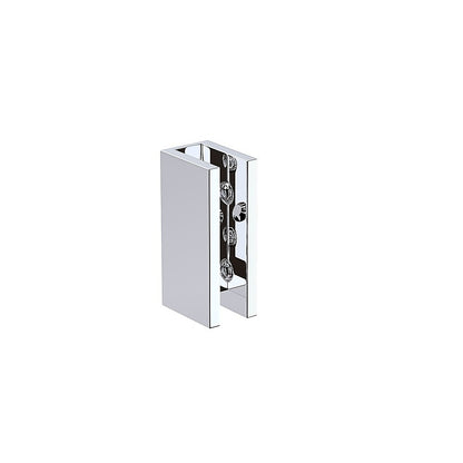 120x120cm Corner Frameless Shower Screen with Chrome U-Brackets and Floor U-Bracket and Brass Hinges, Square Knob Handle