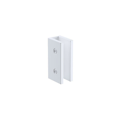 120x120cm Corner Frameless Shower Screen with White U-Brackets and Brass Hinges, Square Knob Handle