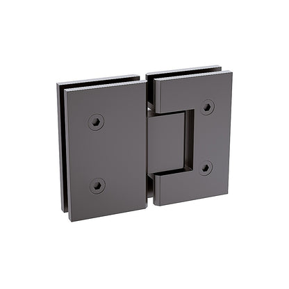 120x110cm Corner Frameless Shower Screen with Gunmetal U-Brackets and Brass Hinges, Round Knob Handle