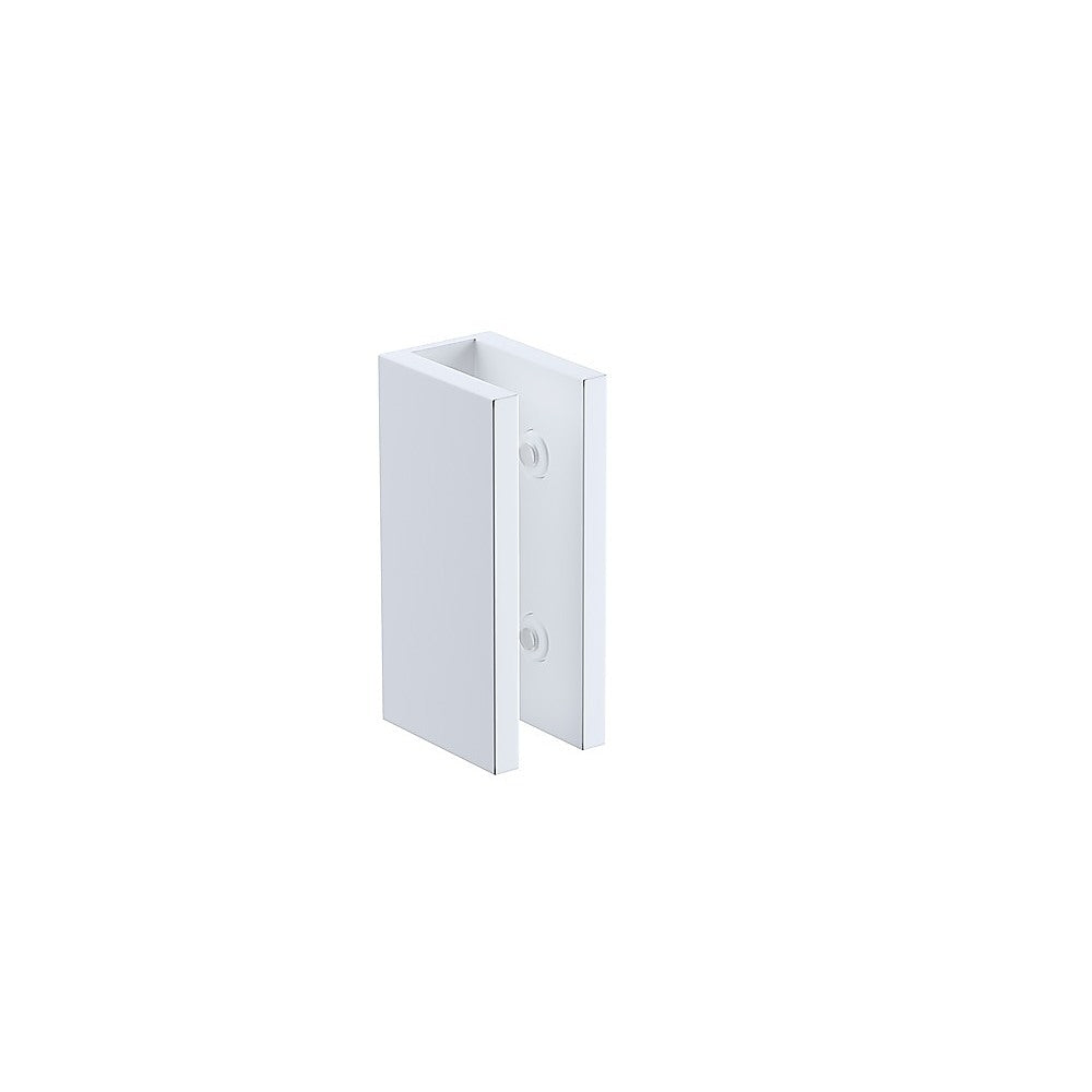 120x120cm Corner Frameless Shower Screen with White U-Brackets and Brass Hinges, Round Knob Handle