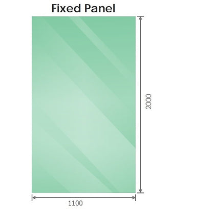 120x110cm Corner Frameless Shower Screen with Black U-Brackets and Floor U-Bracket and Brass Hinges, Square Double Pull Handle