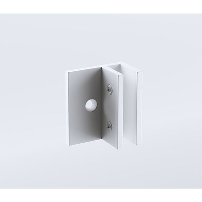 120x120cm Corner Frameless Shower Screen with White F-Brackets and Brass Hinges, Square Double Pull Handle