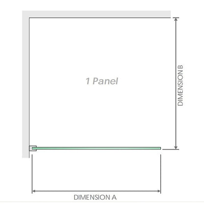 120x120cm Chrome Corner Frameless Shower Screen with Wall Channel and Floor Channel Brackets, Stainless Steel Hinges & Round Knob Handle
