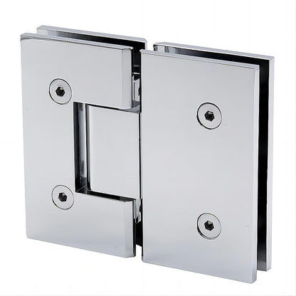 120x120cm Chrome Corner Frameless Shower Screen with Wall Channel and Floor Channel Brackets, Stainless Steel Hinges & Round Knob Handle
