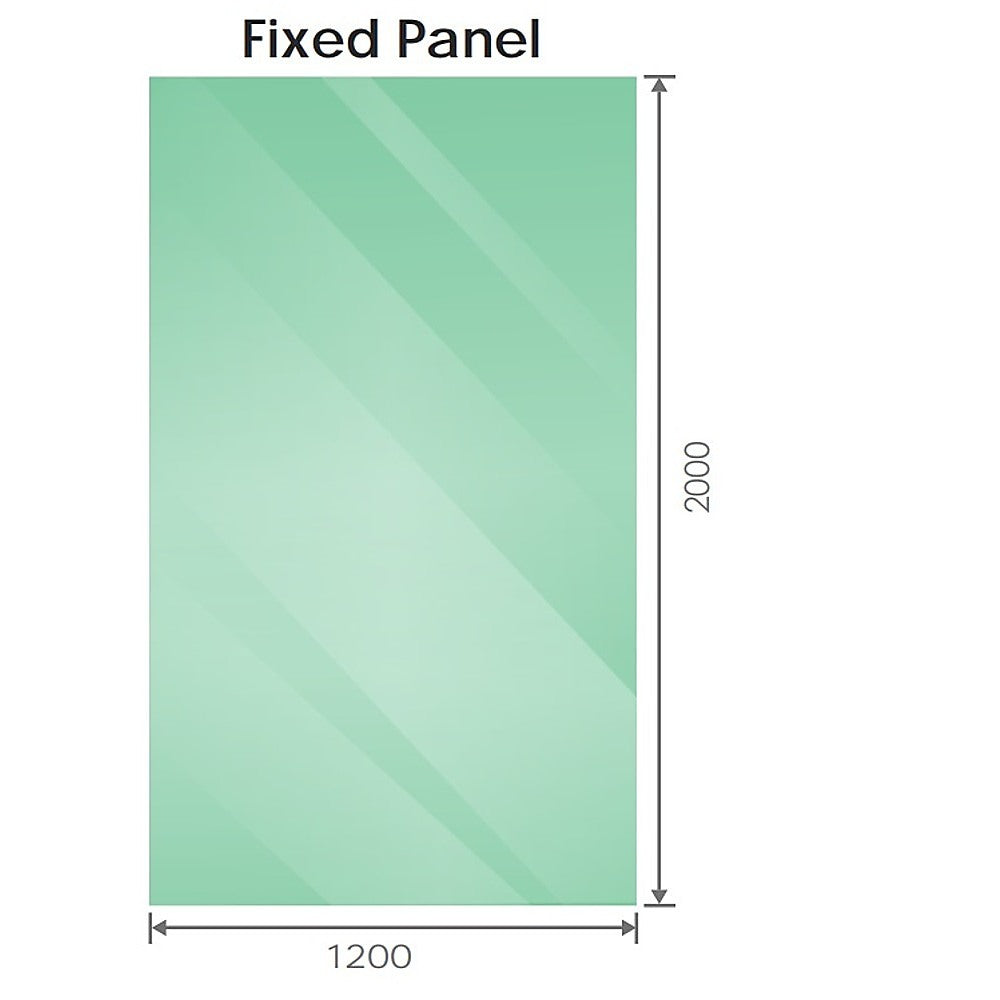 120x120cm Gunmetal Corner Frameless Shower Screen with Wall Channel and Floor Channel Brackets, Stainless Steel Hinges & Round Knob Handle