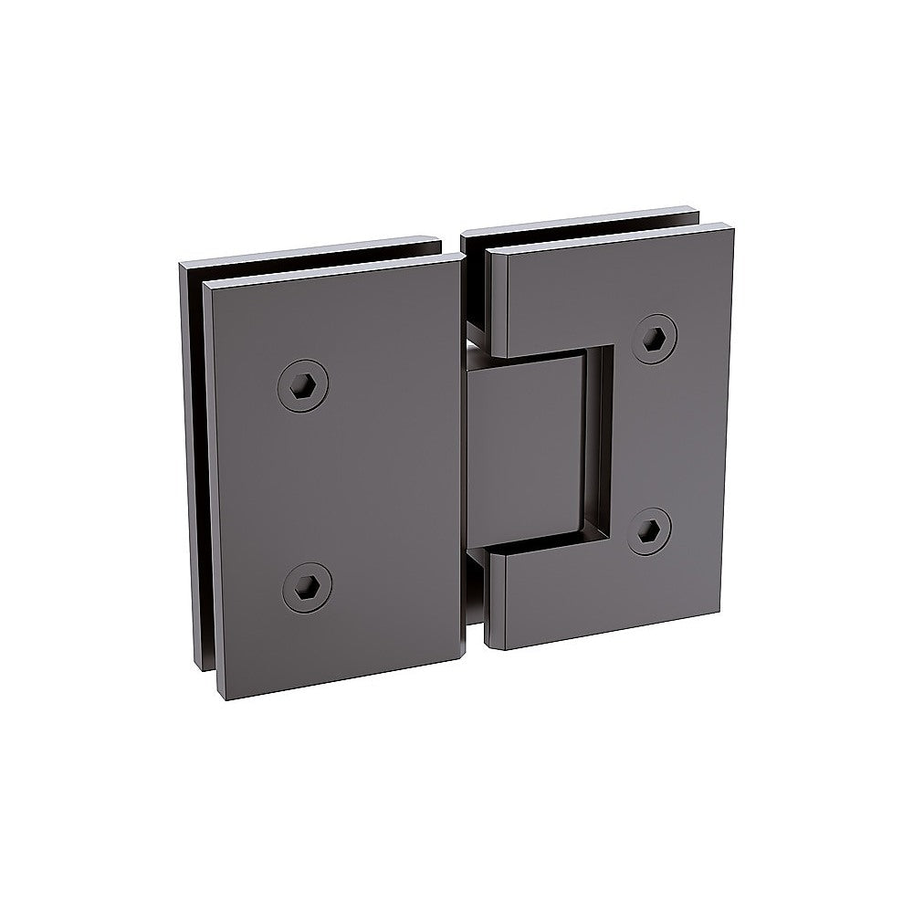 120x120cm Gunmetal Corner Frameless Shower Screen with Wall Channel and Floor Channel Brackets, Stainless Steel Hinges & Round Knob Handle