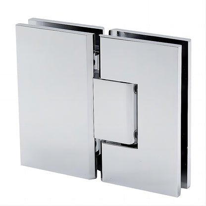 120x110cm Chrome Corner Frameless Shower Screen with Wall Channel and Floor Channel Brackets, Stainless Steel Hinges & Square Double Pull Handle