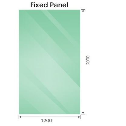 120x120cm Black Corner Frameless Shower Screen with Wall Channel and Floor Channel Brackets, Stainless Steel Hinges & Square Double Pull Handle