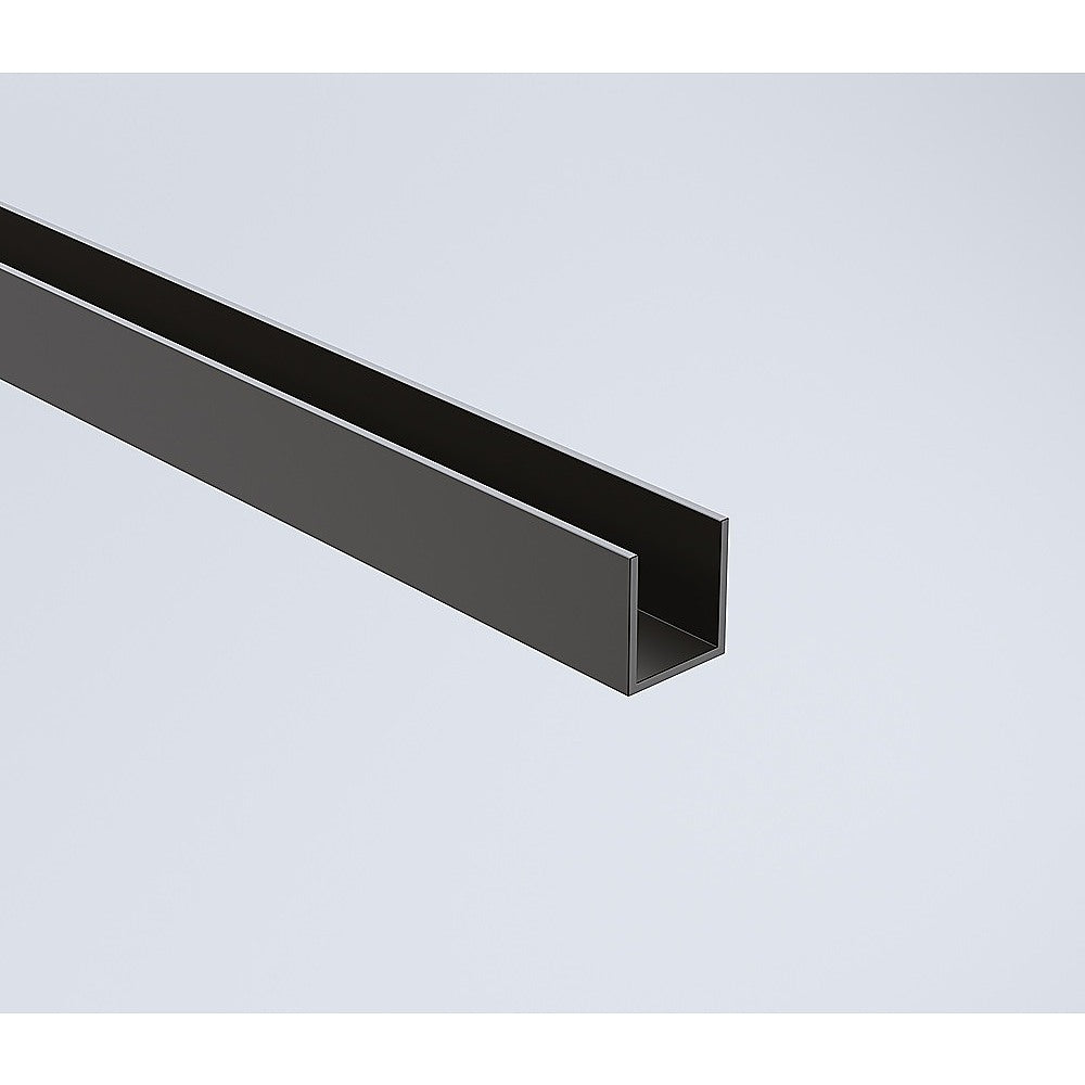 120x120cm Black Corner Frameless Shower Screen with Wall Channel and Floor Channel Brackets, Stainless Steel Hinges & Square Double Pull Handle