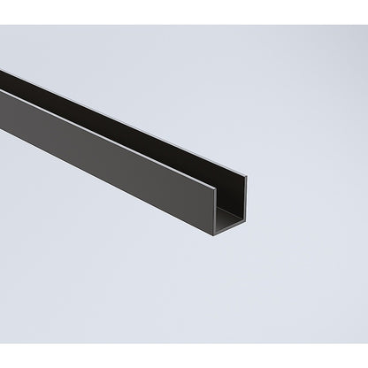 120x120cm Black Corner Frameless Shower Screen with Wall Channel and Floor Channel Brackets, Stainless Steel Hinges & Square Double Pull Handle