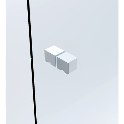 120x110cm Corner Frameless Shower Screen – White Wall Channel with Brass Hinges & Square Knob Handle