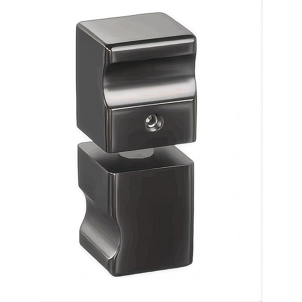 120x120cm Corner Frameless Shower Screen – Gunmetal Wall Channel with Brass Hinges & Square Knob Handle