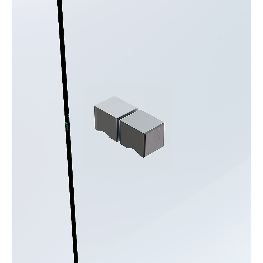 120x120cm Corner Frameless Shower Screen – Gunmetal Wall Channel with Brass Hinges & Square Knob Handle