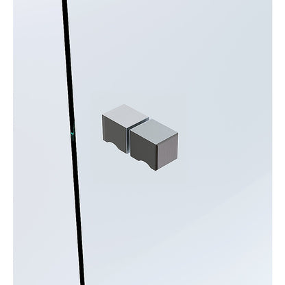 120x120cm Corner Frameless Shower Screen – Gunmetal Wall Channel with Brass Hinges & Square Knob Handle