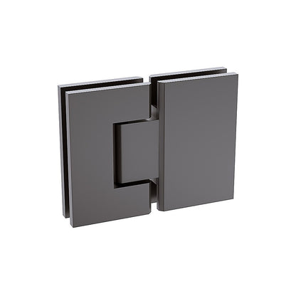120x120cm Corner Frameless Shower Screen – Gunmetal Wall Channel and Floor Channel with Brass Hinges & Square Knob Handle