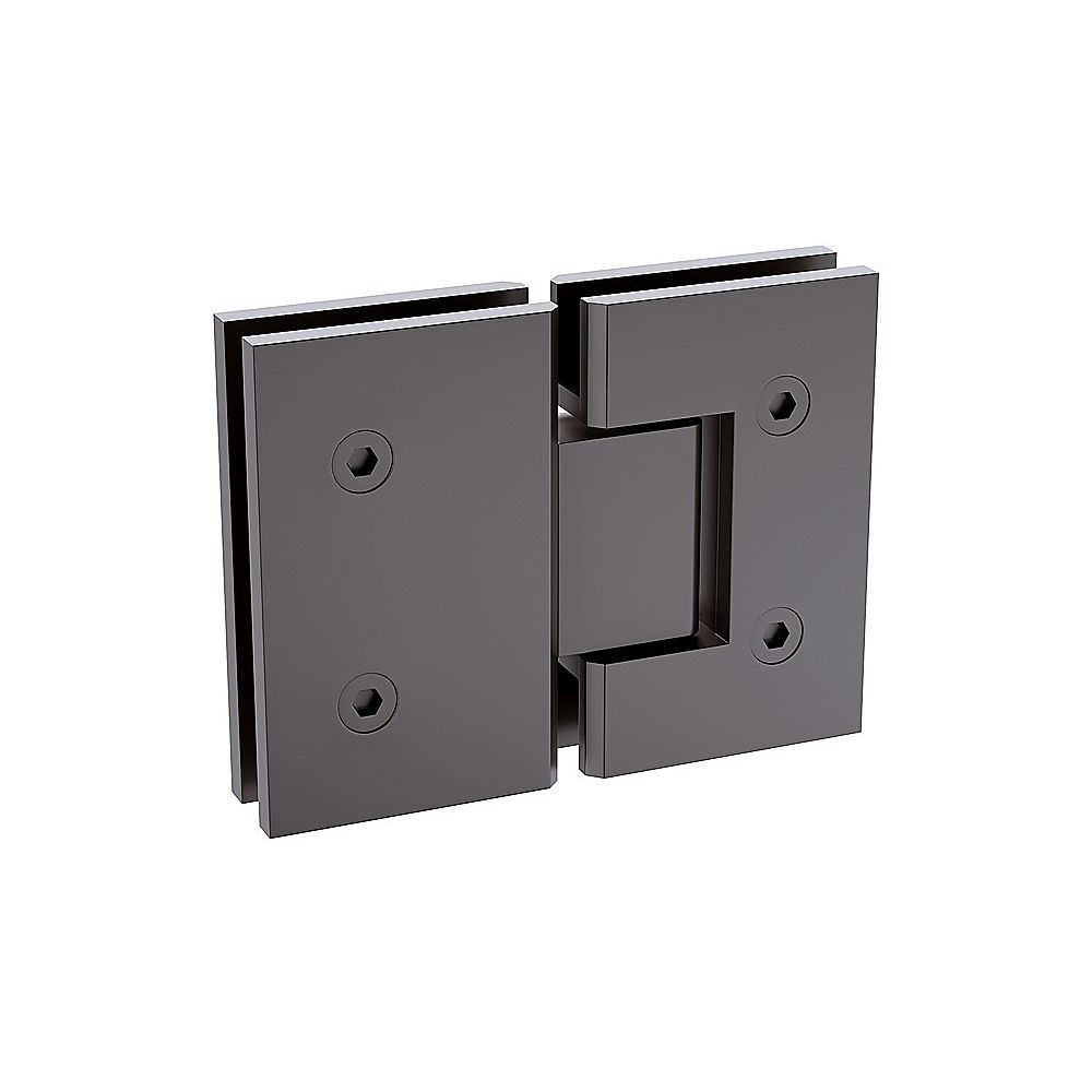 90x90cm Corner Frameless Shower Screen – Gunmetal Wall Channel and Floor Channel with Brass Hinges & Round Knob Handle