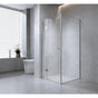 120x90cm Corner Frameless Shower Screen – Gunmetal Wall Channel and Floor Channel with Brass Hinges & Round Knob Handle