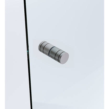120x120cm Corner Frameless Shower Screen – Gunmetal Wall Channel with Brass Hinges & Round Knob Handle