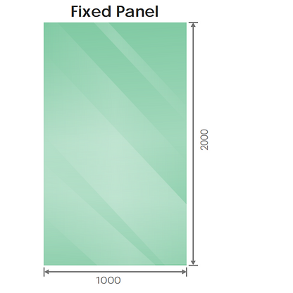 120x100cm Corner Frameless Shower Screen – Chrome Wall Channel and Floor Channel with Brass Hinges & Square Double Pull Handle