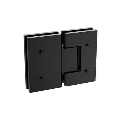 120x120cm Corner Frameless Shower Screen – Black Wall Channel and Floor Channel with Brass Hinges & Square Double Pull Handle