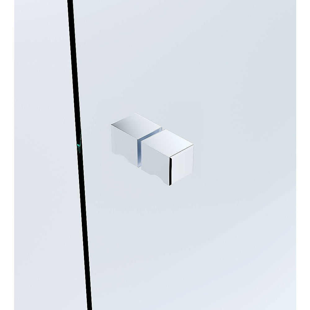 90x90cm Double Door Corner Shower Screen – Chrome U-Brackets, SS Hinges & Square Knob Handle