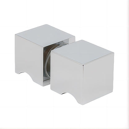 90x90cm Double Door Corner Shower Screen – Chrome F-Brackets, SS Hinges & Square Knob Handle