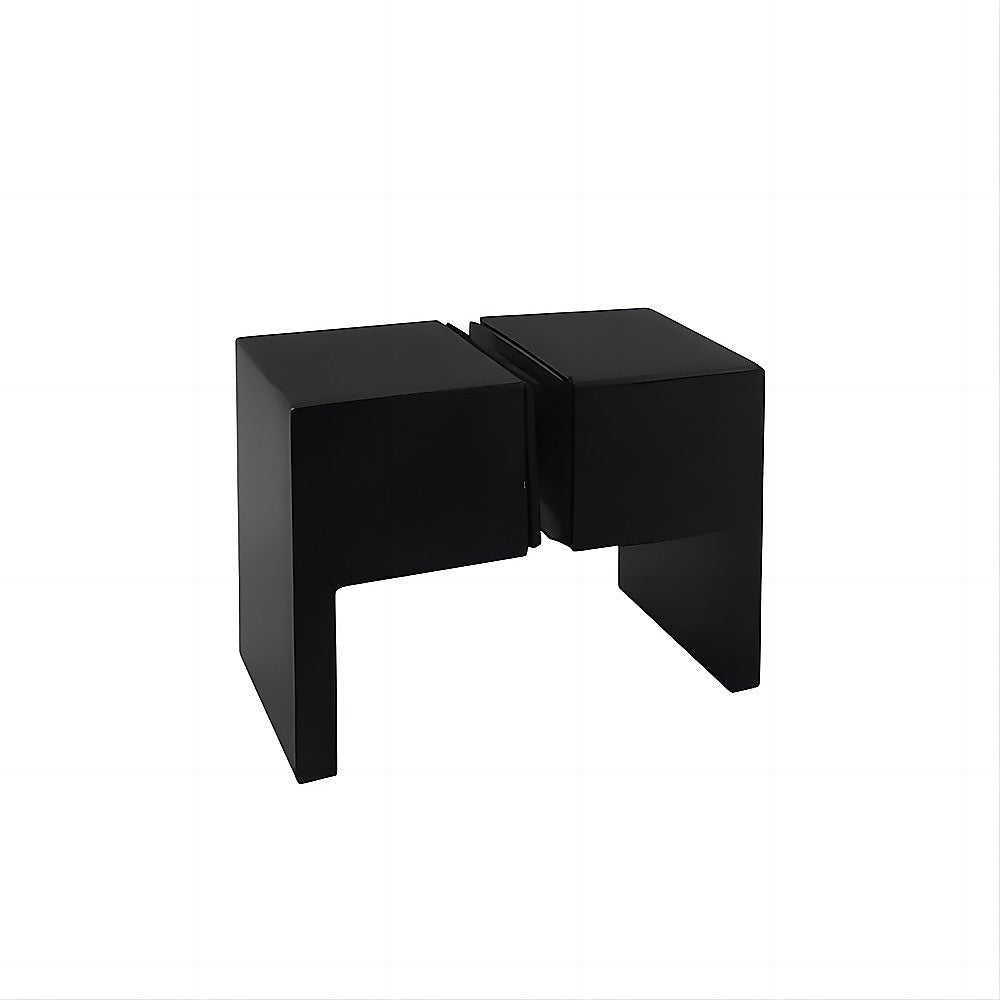 90x90cm Double Door Corner Shower Screen – Black F-Brackets, SS Hinges & Square Double Pull Handle