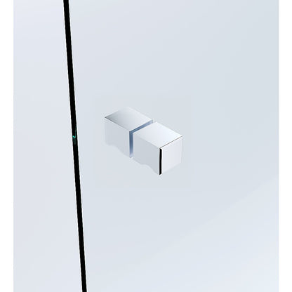 120x120cm Double Door Corner Shower Screen – Chrome F-Brackets, SS Hinges & Square Knob Handle
