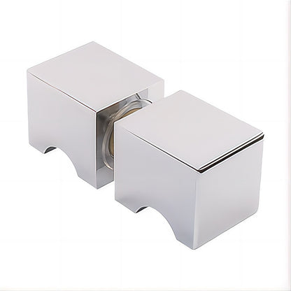 120x120cm Double Door Corner Shower Screen – Chrome F-Brackets, SS Hinges & Square Knob Handle