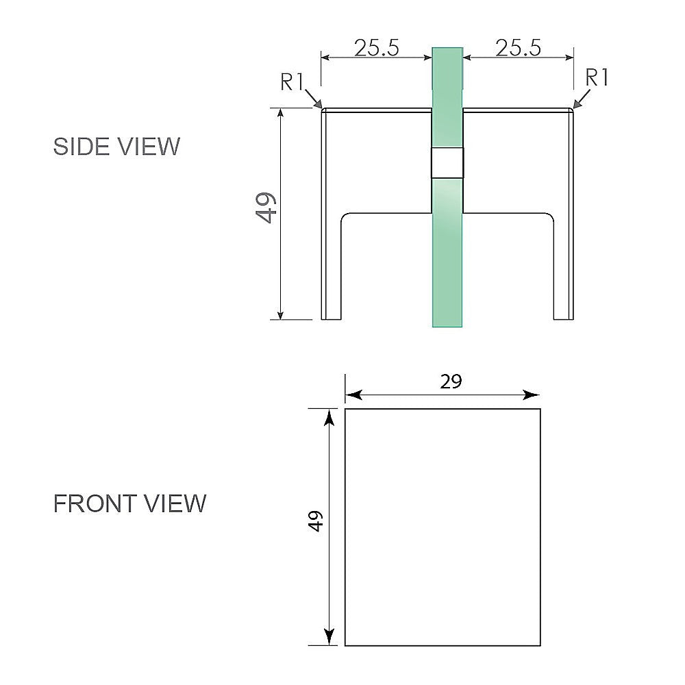 120x120cm Double Door Corner Shower Screen – Chrome F-Brackets, SS Hinges & Square Double Pull Handle