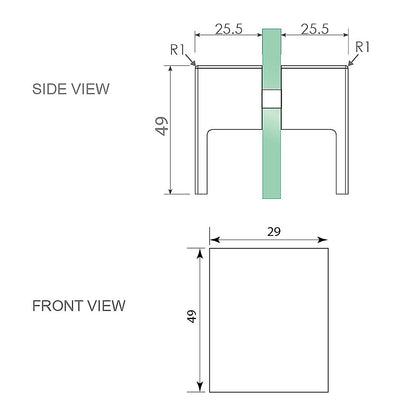120x120cm Double Door Corner Shower Screen – Chrome F-Brackets, SS Hinges & Square Double Pull Handle