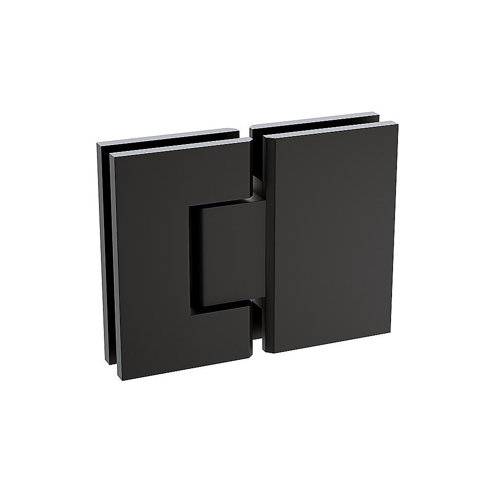 120x120cm Double Door Corner Shower Screen – Black U-Brackets, SS Hinges & Square Double Pull Handle