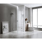 90x110cm Double Door Corner Shower Screen – Chrome F-Brackets, SS Hinges & Square Double Pull Handle