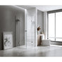 110x110cm Double Door Corner Shower Screen – Wall Channels with SS Hinges in Black, Square Double Pull Handle